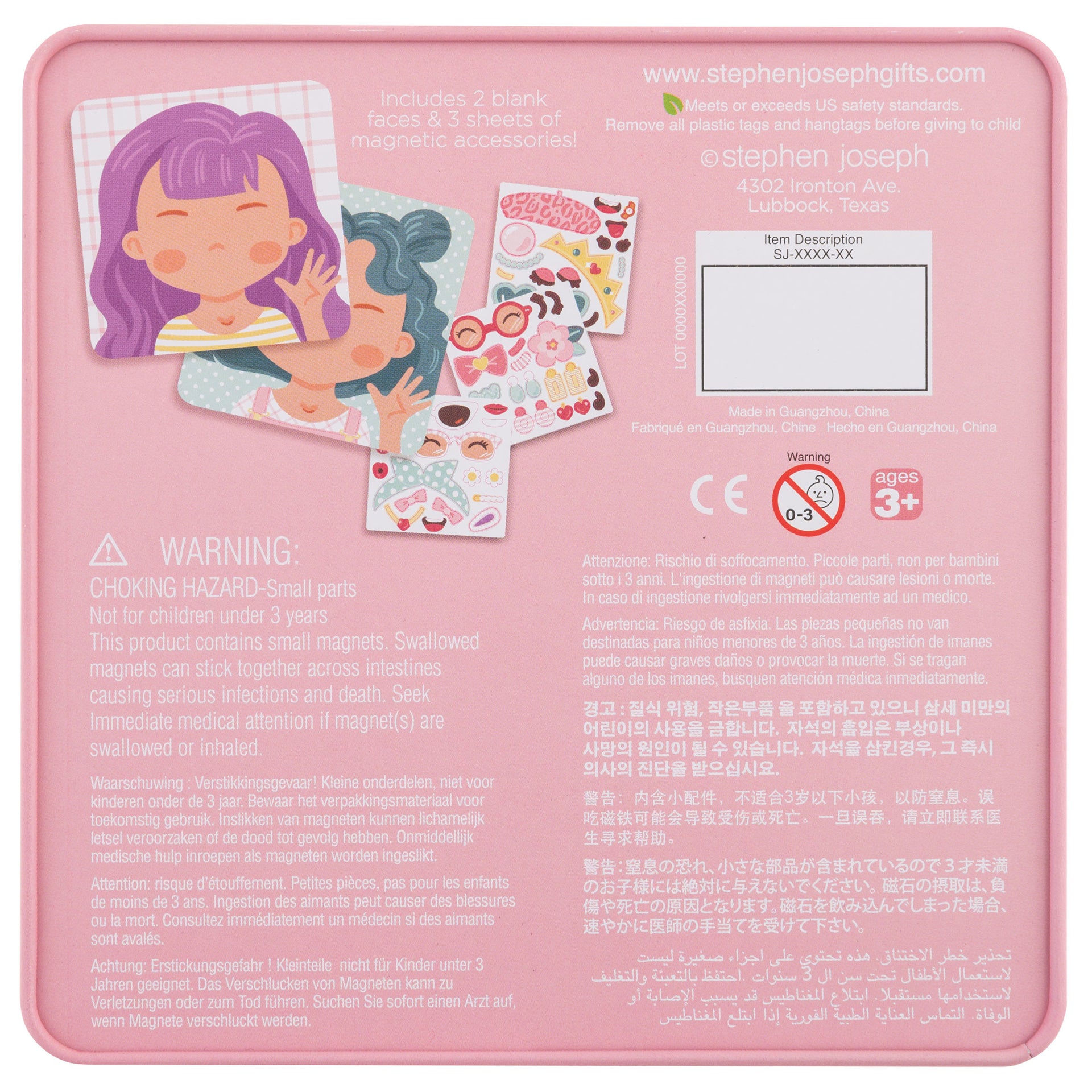 Stephen Joseph® Magnetki Funny Faces Girl Stephen Joseph