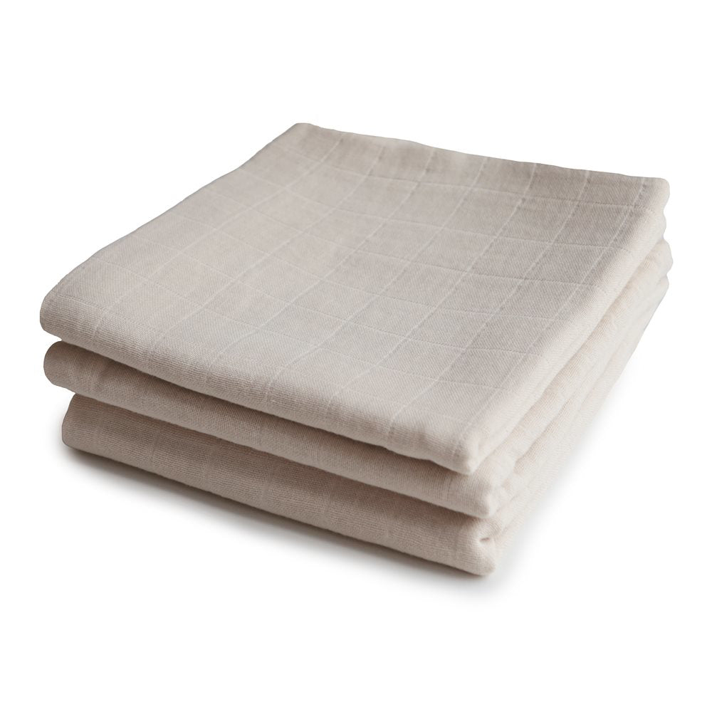 Mushie® Set treh tetra pleničk Fog 60x60 Mushie