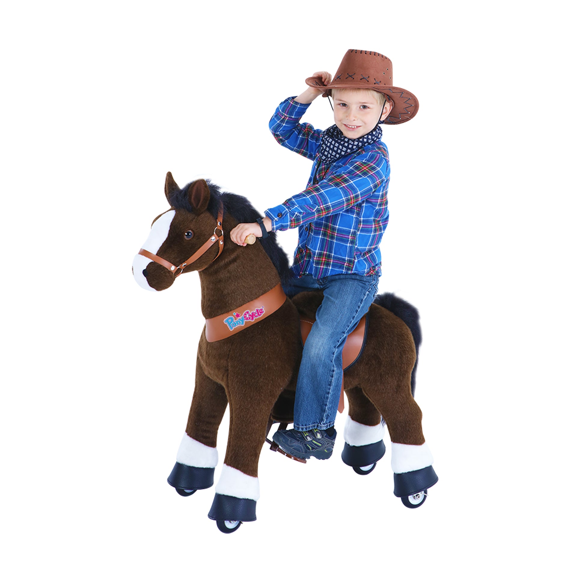 PonyCycle® Konjiček na kolesih - Chocolate Brown with White Hoof (3-5L) PonyCycle