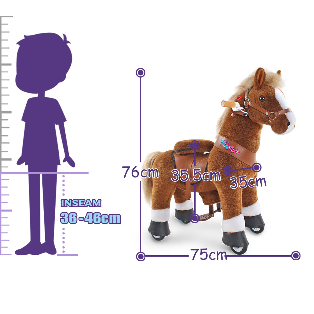 PonyCycle® Konjiček na kolesih - Brown with White Hoof (3-5L) PonyCycle