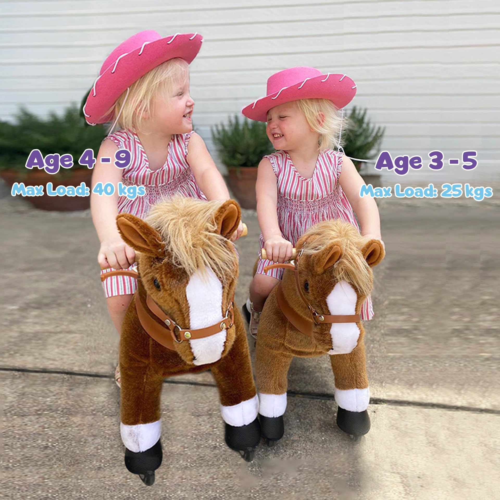 PonyCycle® Konjiček na kolesih - Brown with White Hoof (3-5L) PonyCycle