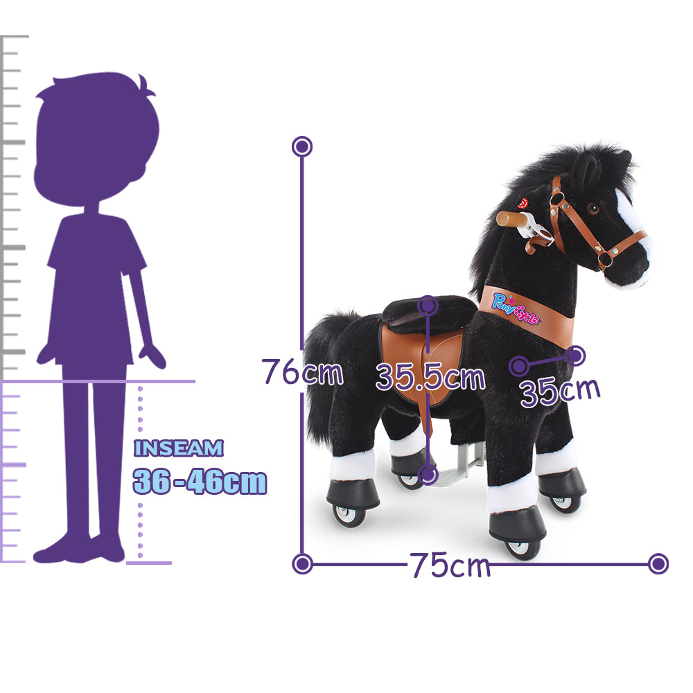 PonyCycle® Konjiček na kolesih - Black with White Hoof (3-5L) PonyCycle