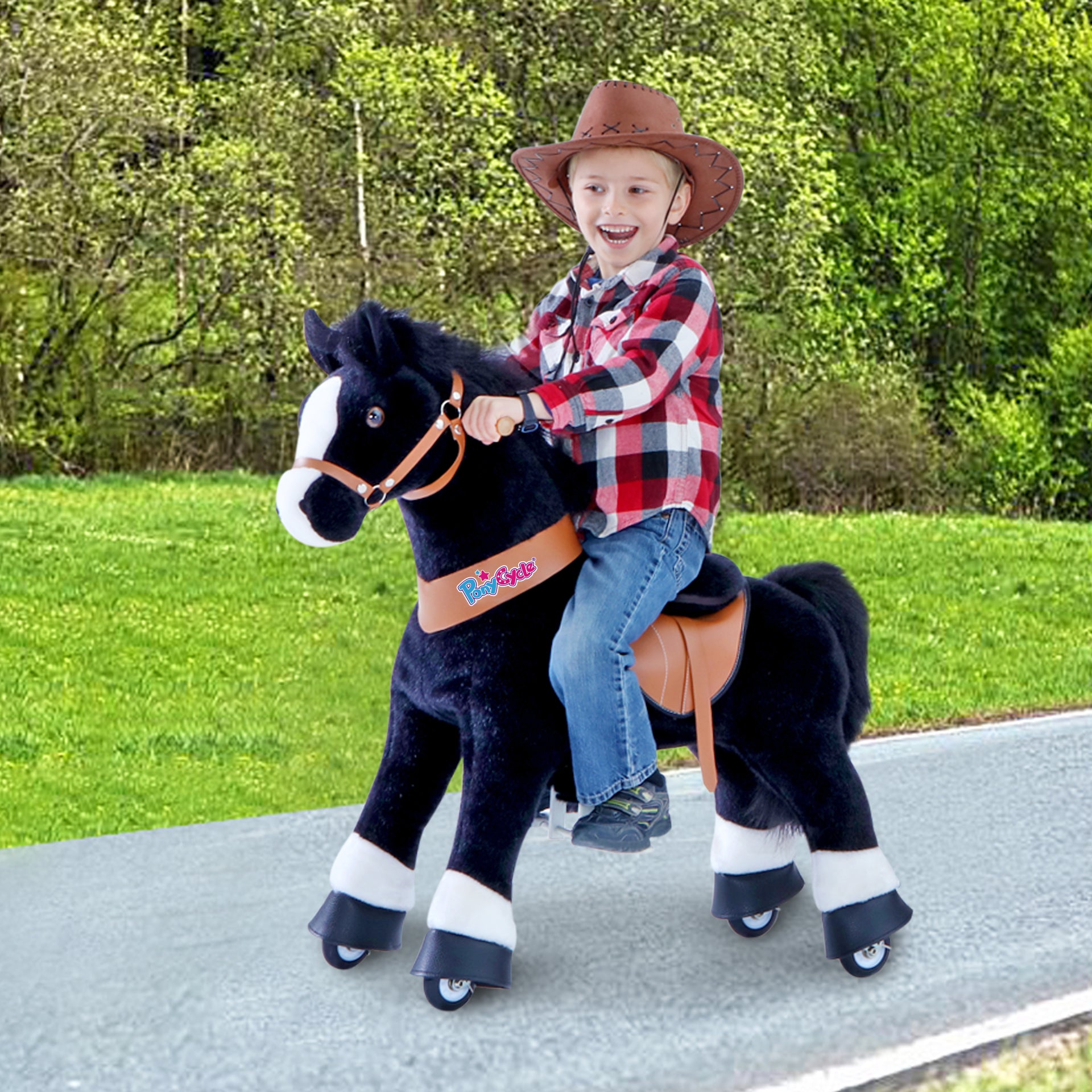 PonyCycle® Konjiček na kolesih - Black with White Hoof (3-5L) PonyCycle