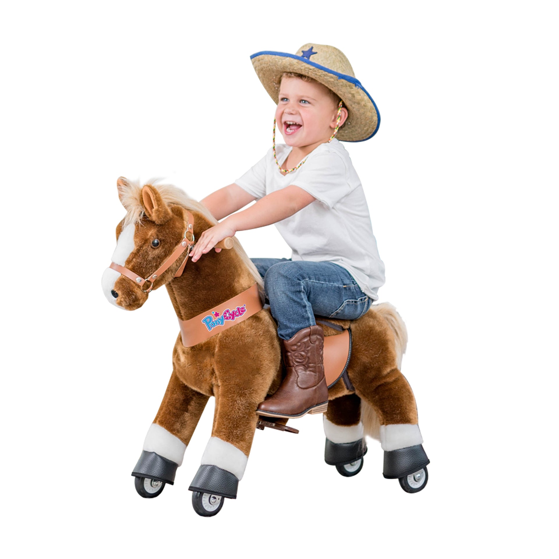 PonyCycle® Konjiček na kolesih - Brown with White Hoof (4-8L) PonyCycle