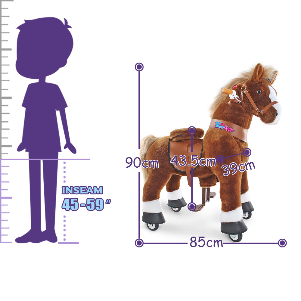 PonyCycle® Konjiček na kolesih - Brown with White Hoof (4-8L) PonyCycle