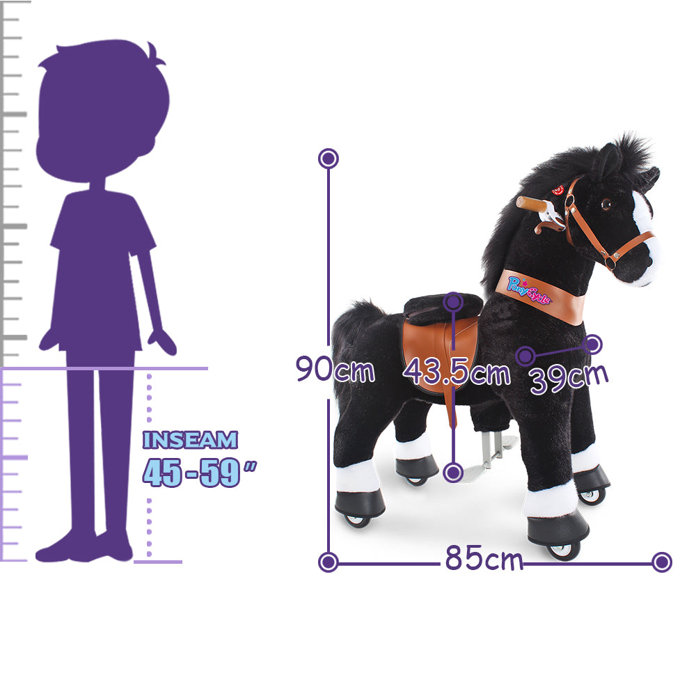 PonyCycle® Konjiček na kolesih - Black with White Hoof (4-8L) PonyCycle