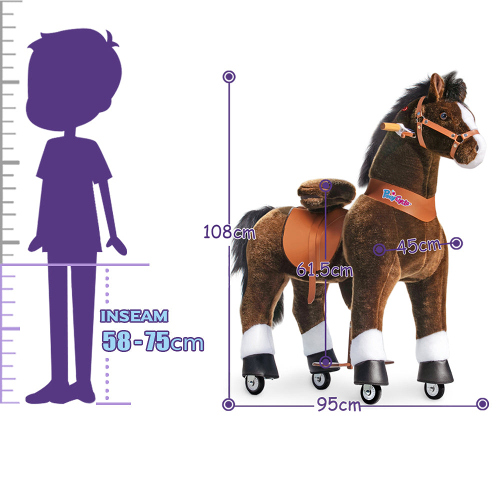 PonyCycle® Konjiček na kolesih - Chocolate Brown with White Hoof (7+L) PonyCycle