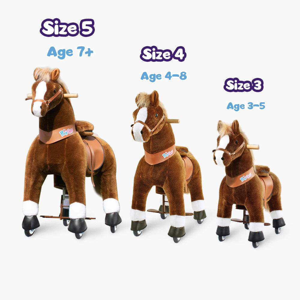 PonyCycle® Konjiček na kolesih - Brown with White Hoof (7+L) PonyCycle