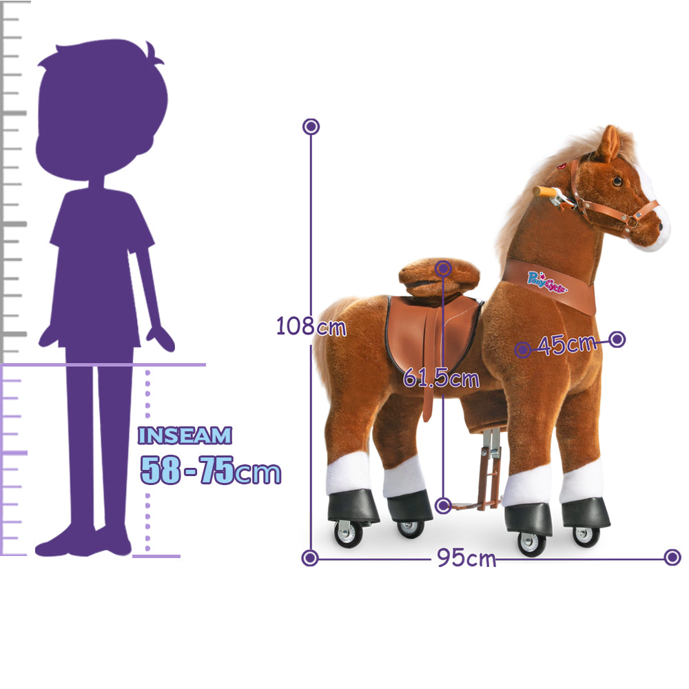 PonyCycle® Konjiček na kolesih - Brown with White Hoof (7+L) PonyCycle