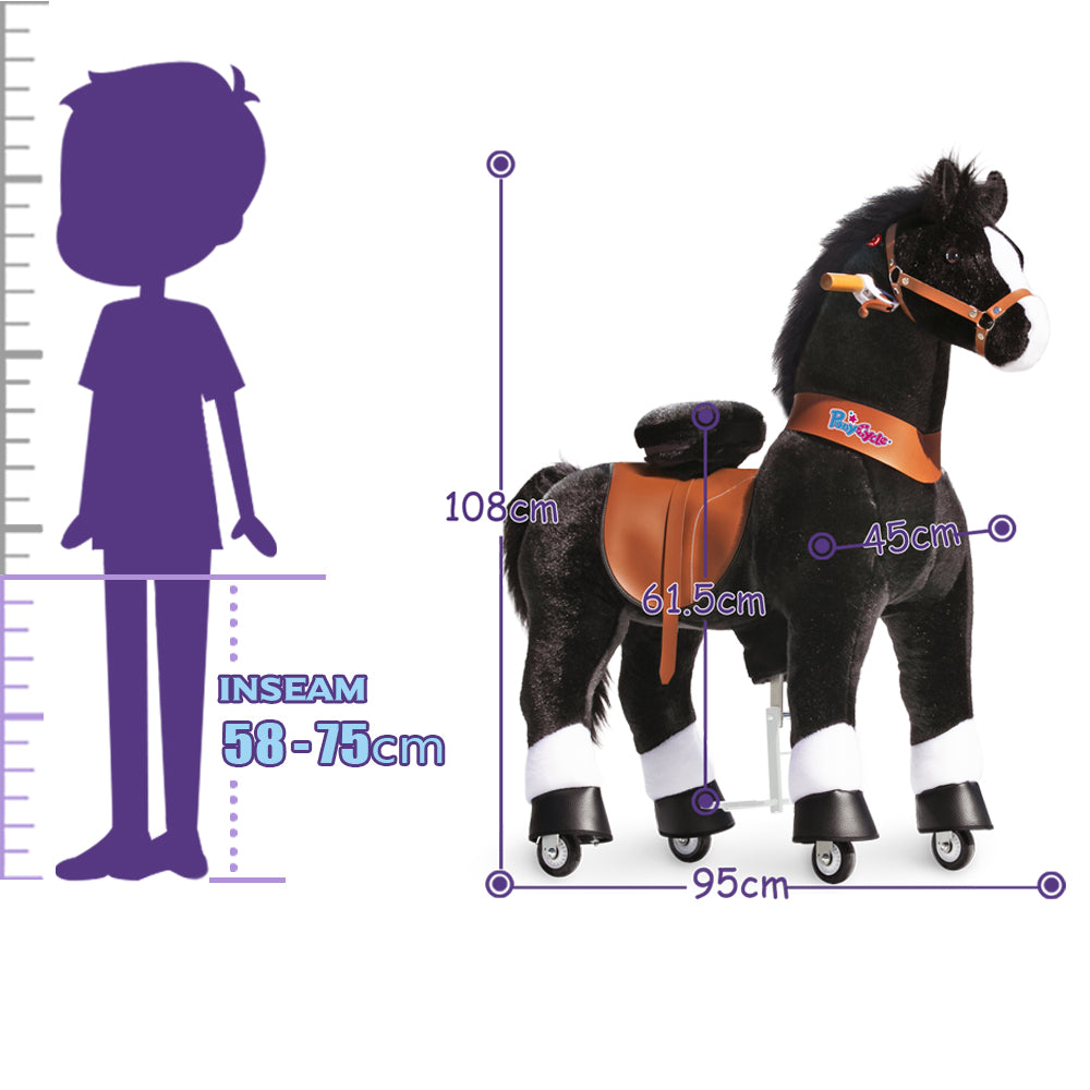 PonyCycle® Konjiček na kolesih - Black with White Hoof (7+L) PonyCycle