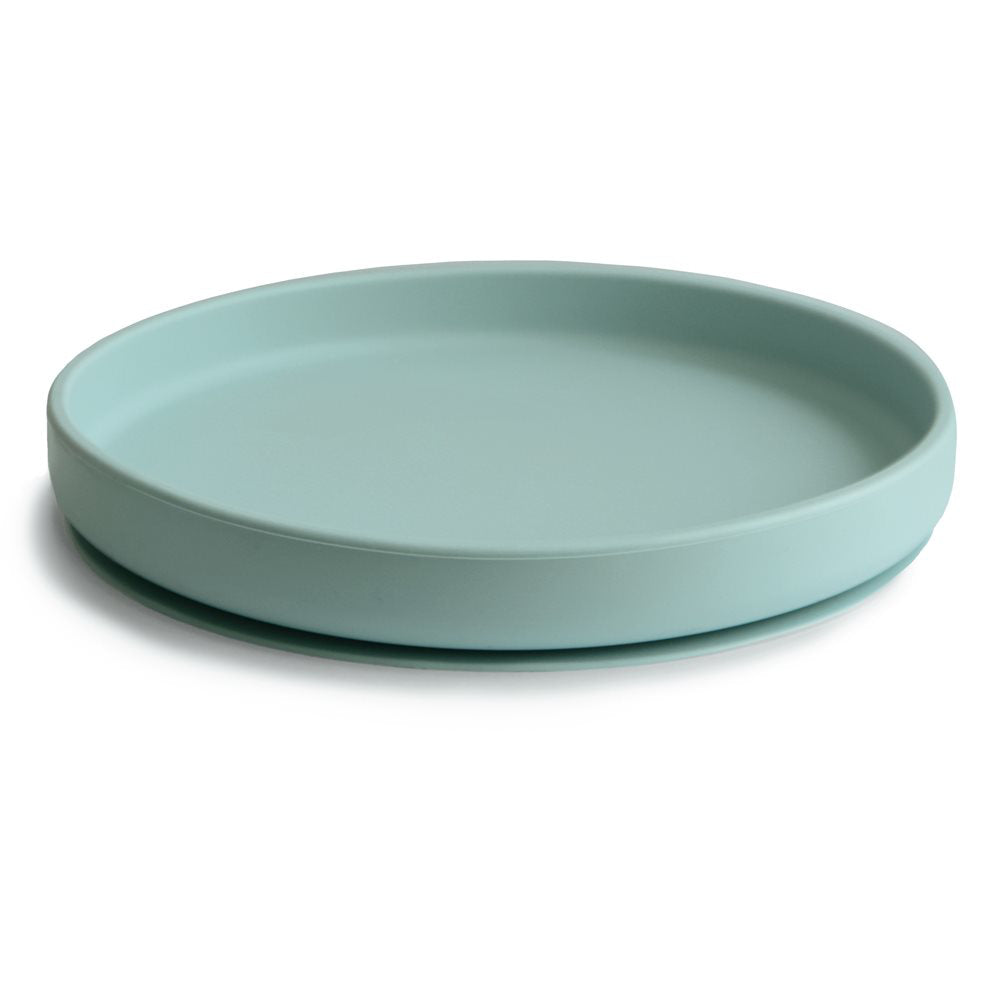 Mushie® Silikonski krožnik z vakumskim dnom Cambridge Blue Mushie