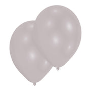 Amscan® 10 lateks balonov 27,5 cm Metallic Silver Amscan