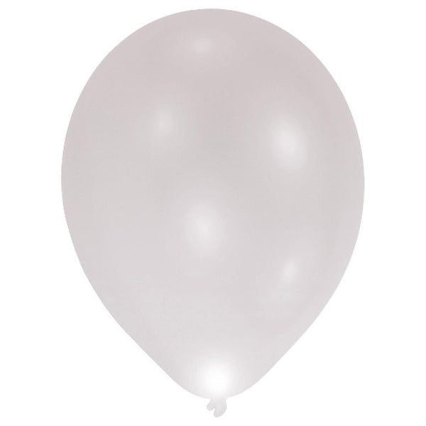 Amscan® 5 lateks balonov z LED lučko 27,5 cm Silver Amscan