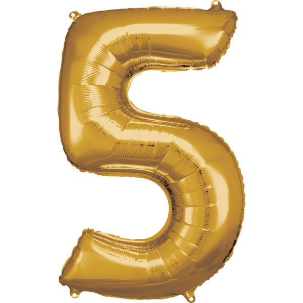 Amscan® Balon številka 5 (86 cm) Gold Amscan