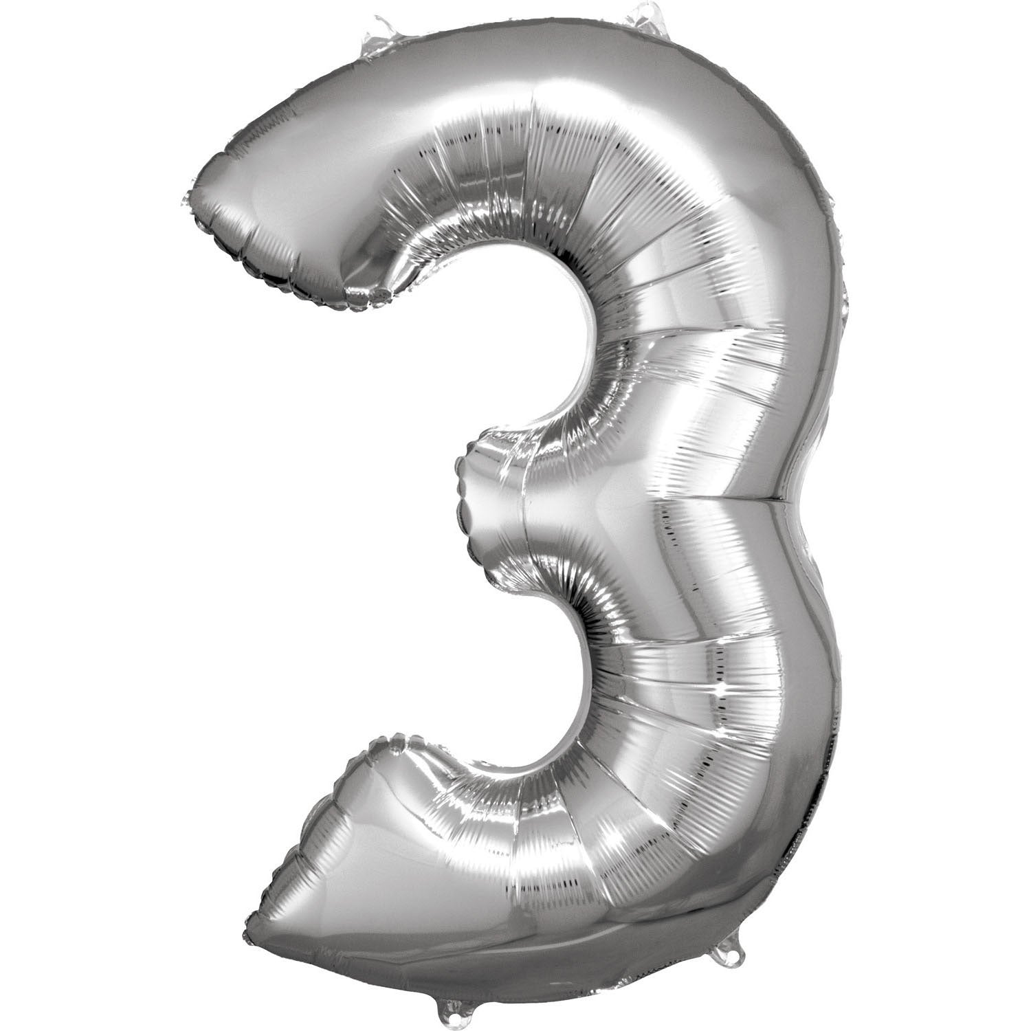 Amscan® Balon številka 3 (86 cm) Silver Amscan