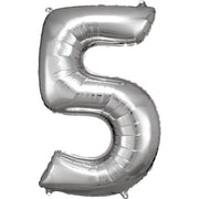 Amscan® Balon številka 5 (86 cm) Silver Amscan