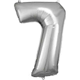 Amscan® Balónek číslo 7 (86 cm) Silver