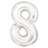Amscan® Balónek číslo 8 (86 cm) Silk Lustre White