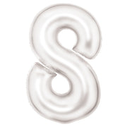 Amscan® Balon številka 8 (86 cm) Silk Lustre White Amscan