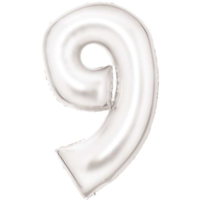 Amscan® Balon številka 9 (86 cm) Silk Lustre White Amscan