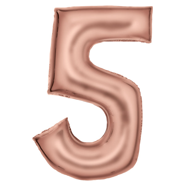 Amscan® Balon številka 5 (86 cm) Silk Lustre Rose Gold Amscan