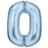 Amscan® Balónek číslo 0 (86 cm) Silk Lustre Pastel Blue