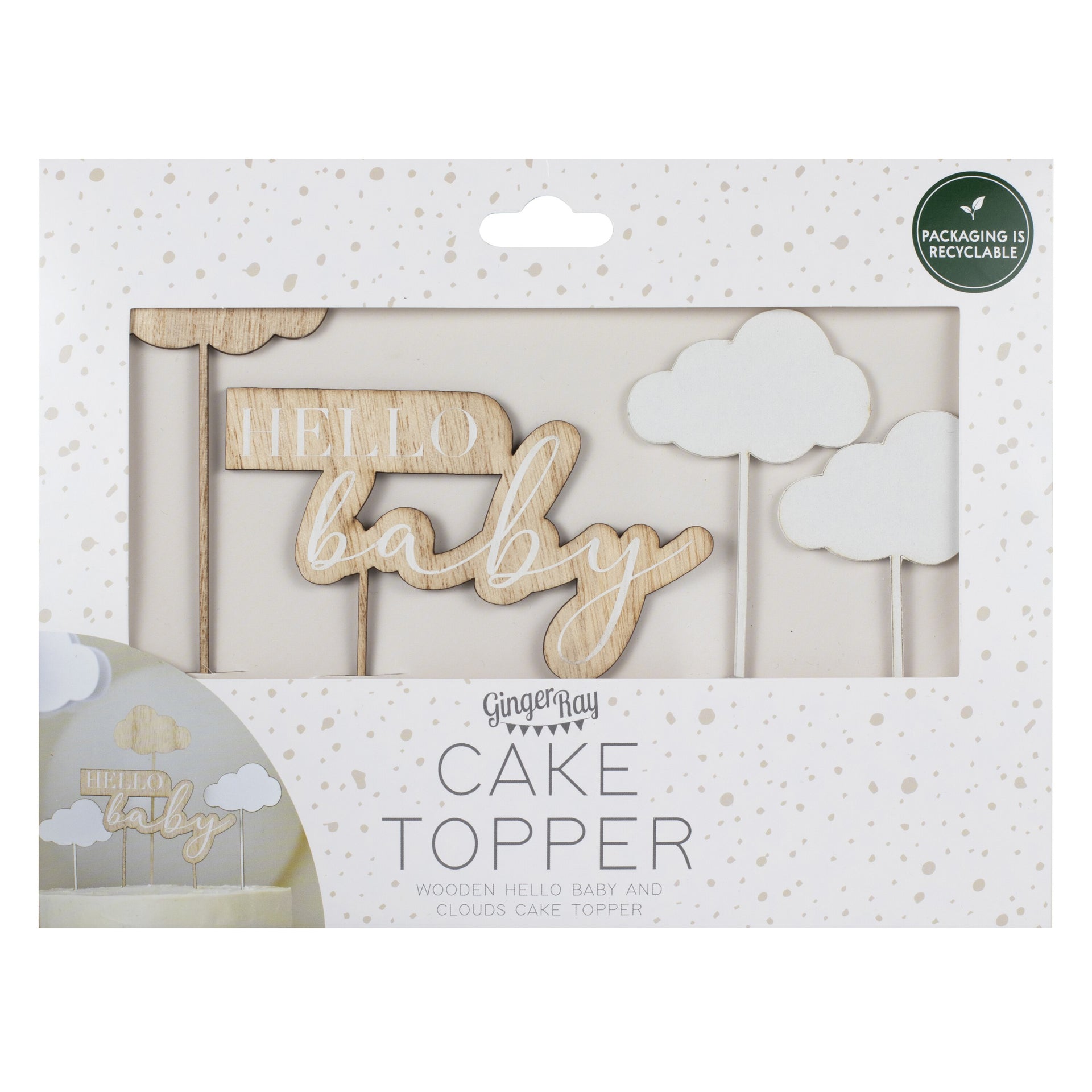 Ginger Ray® Leseni okrasek za torto Hello Baby Clouds Ginger Ray