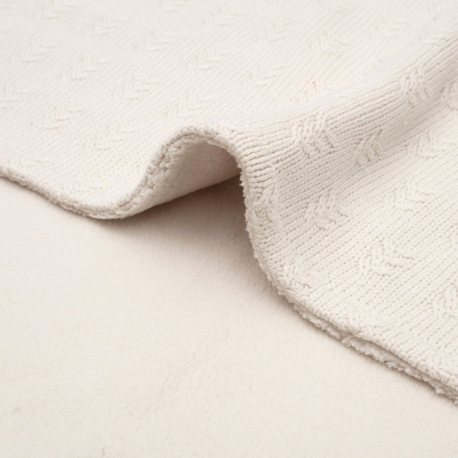 Jollein® Pletena odejica Grain Knit Oatmeal/Velvet 100x150 Jollein