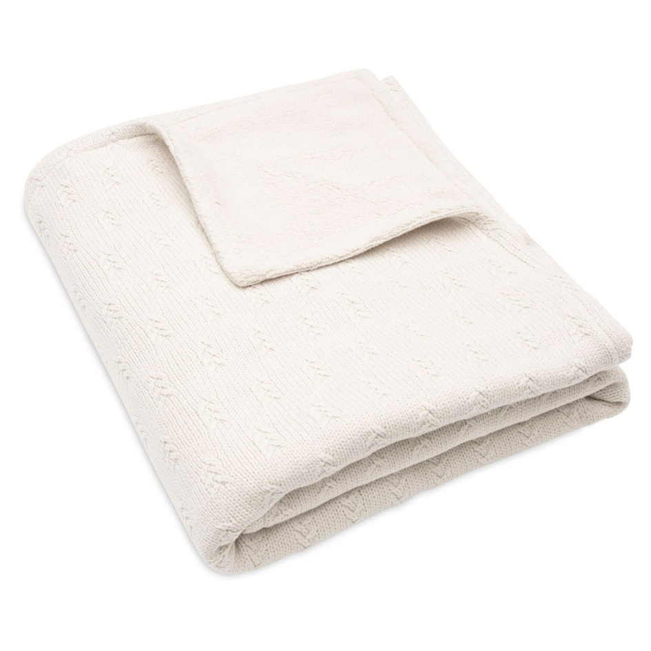 Jollein® Pletena odejica Grain Knit Oatmeal/Velvet 100x150 Jollein