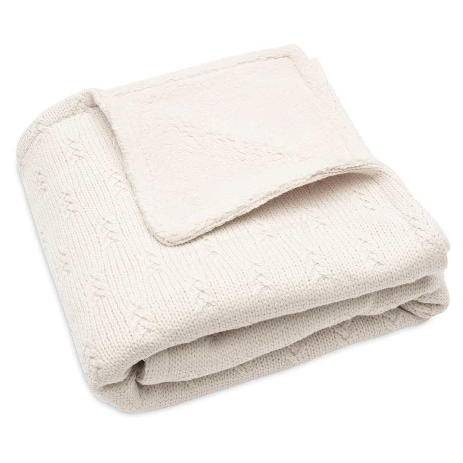 Jollein® Pletena odejica Grain Knit Oatmeal/Velvet 75x100 Jollein