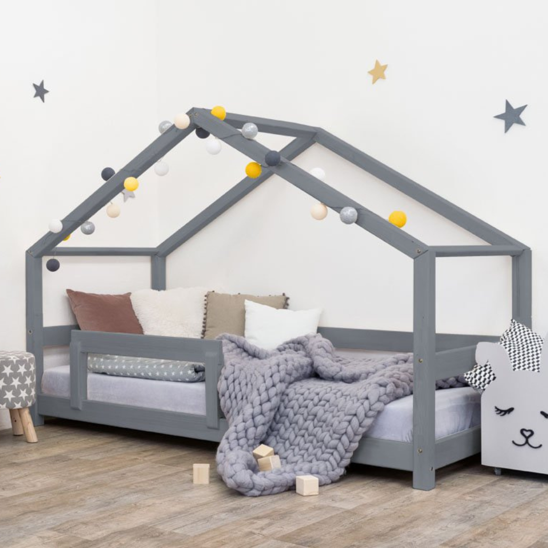 Benlemi® Otroška postelja Lucky 120x190 Dark Grey Benlemi