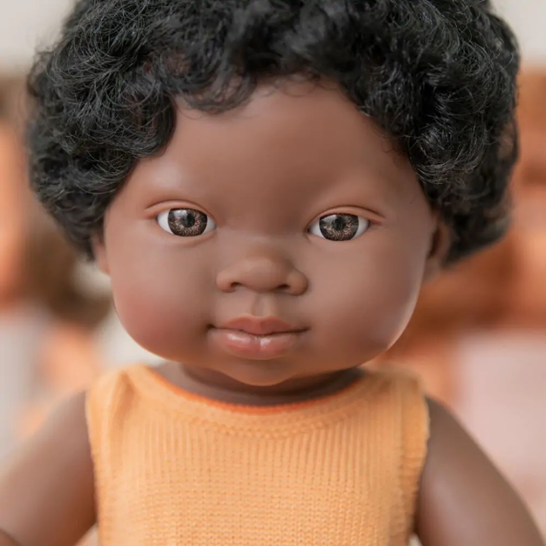 Miniland® Dojenček African Boy 38cm Colourful Miniland