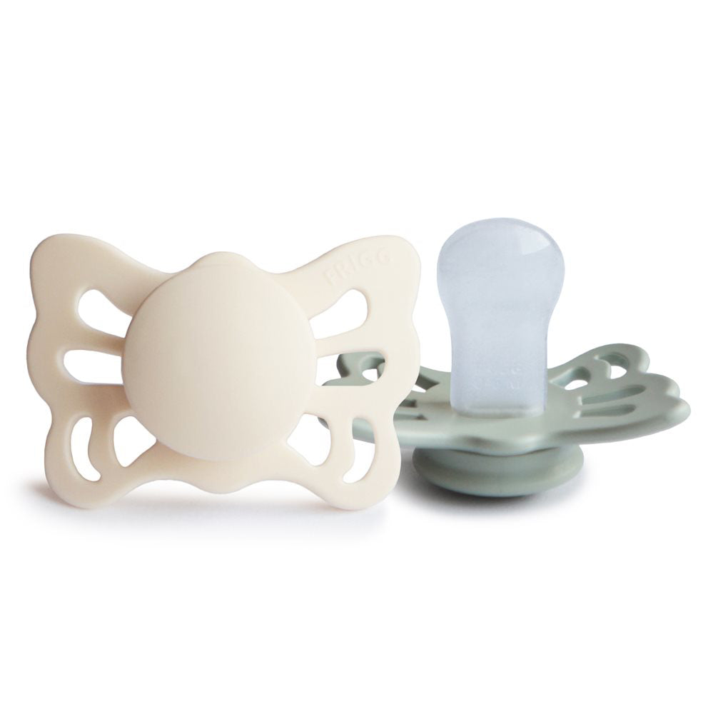 Frigg® Anatomska Duda iz silikona Butterfly Cream/Sage 0-6 M FRIGG