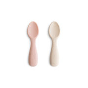 Mushie® Set dveh silikonskih žličk Starter Blush/Shifting Sand Mushie