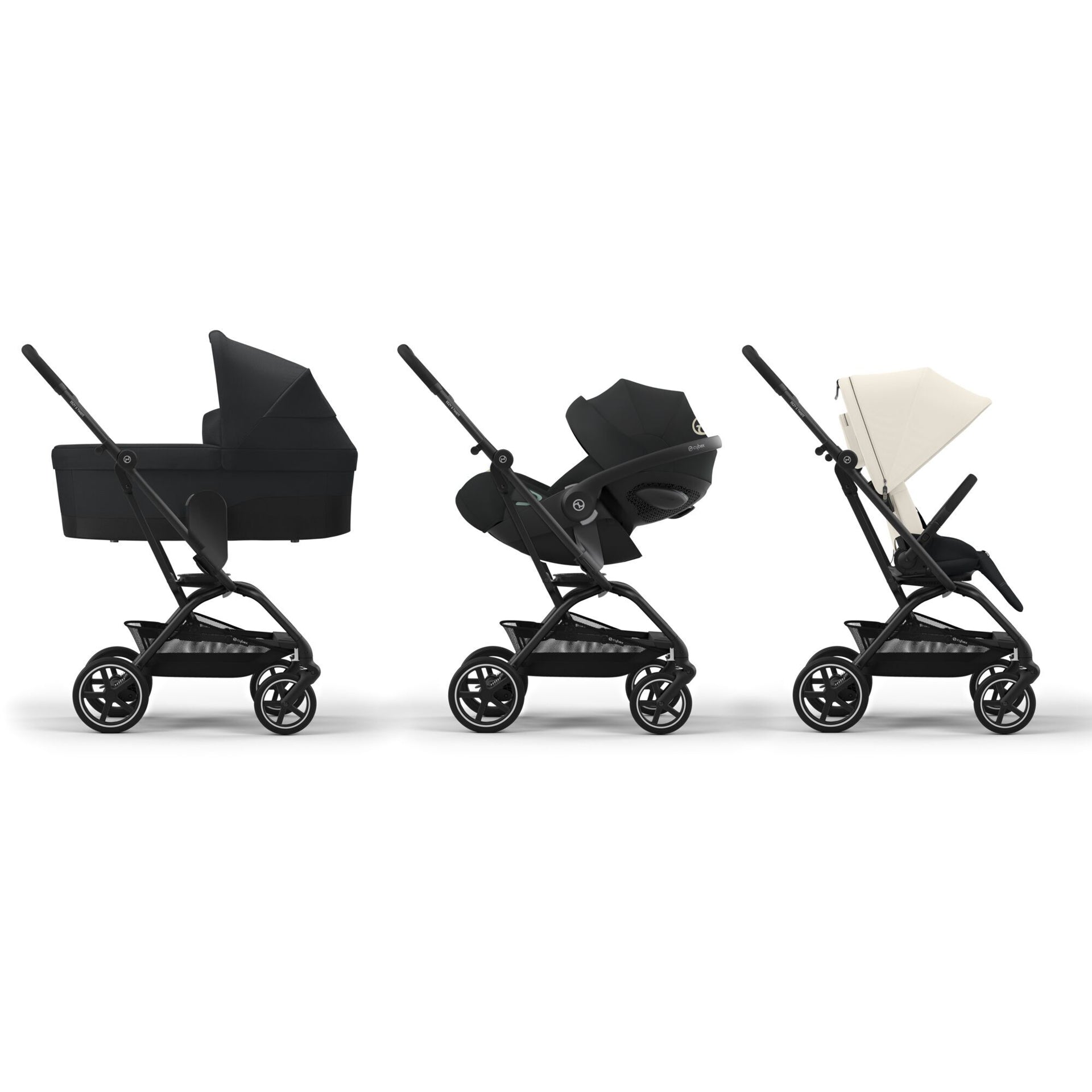 Cybex® Otroški voziček Eezy S Twist+2 Canvas White (Black Frame) Cybex