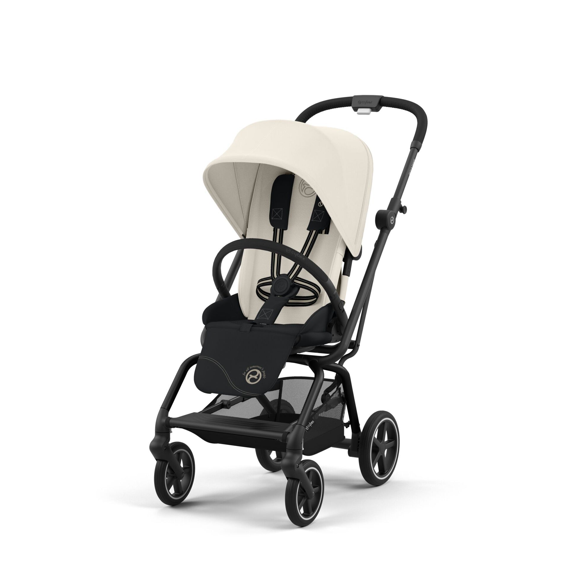 Cybex® Otroški voziček Eezy S Twist+2 Canvas White (Black Frame) Cybex