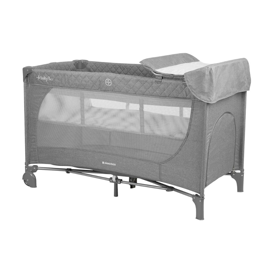 KikkaBoo® Prenosna posteljica 2 levels 125x65 Medley PLUS Grey KikkaBoo