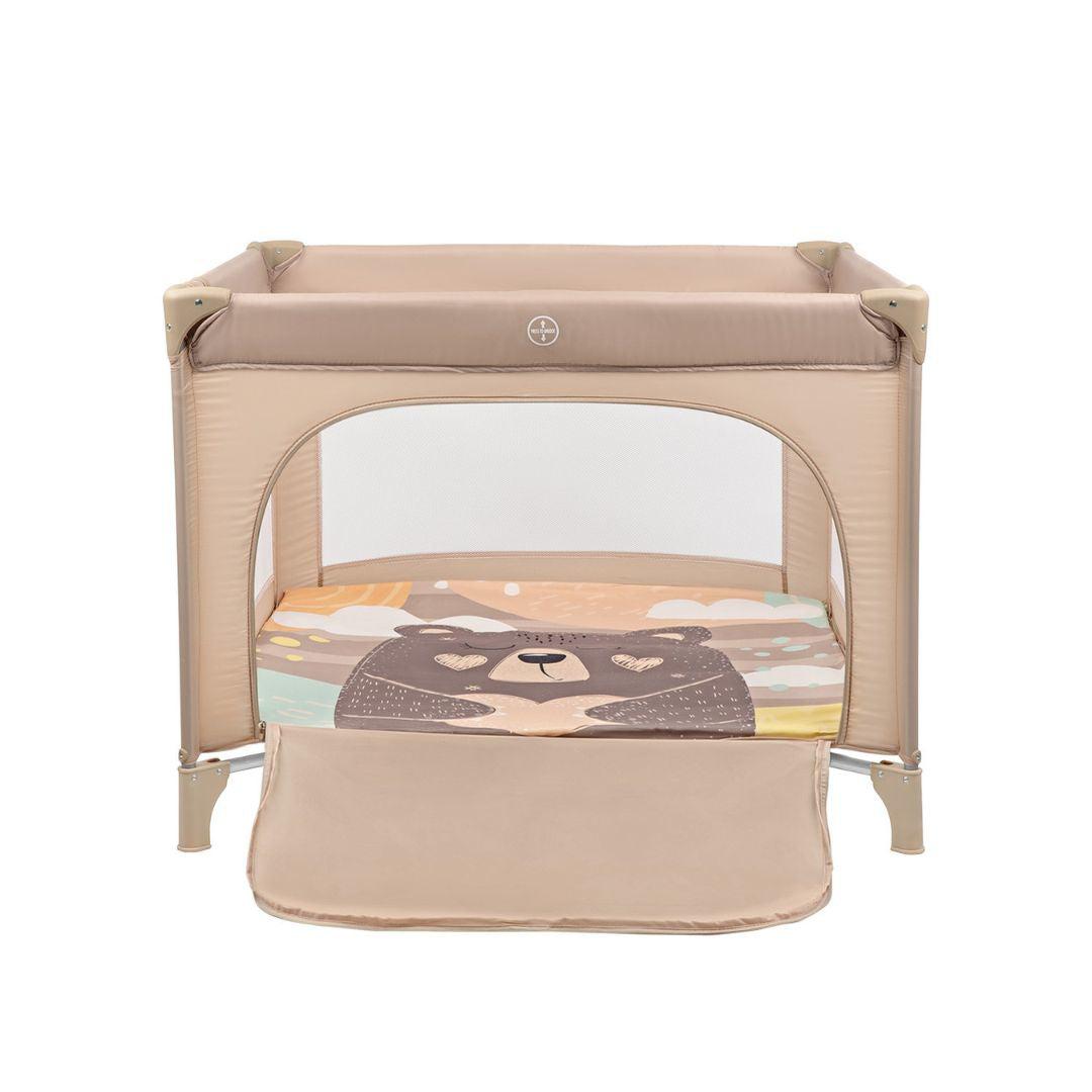 KikkaBoo® Otroška stajica 97x97 Enjoy Beige Bear KikkaBoo