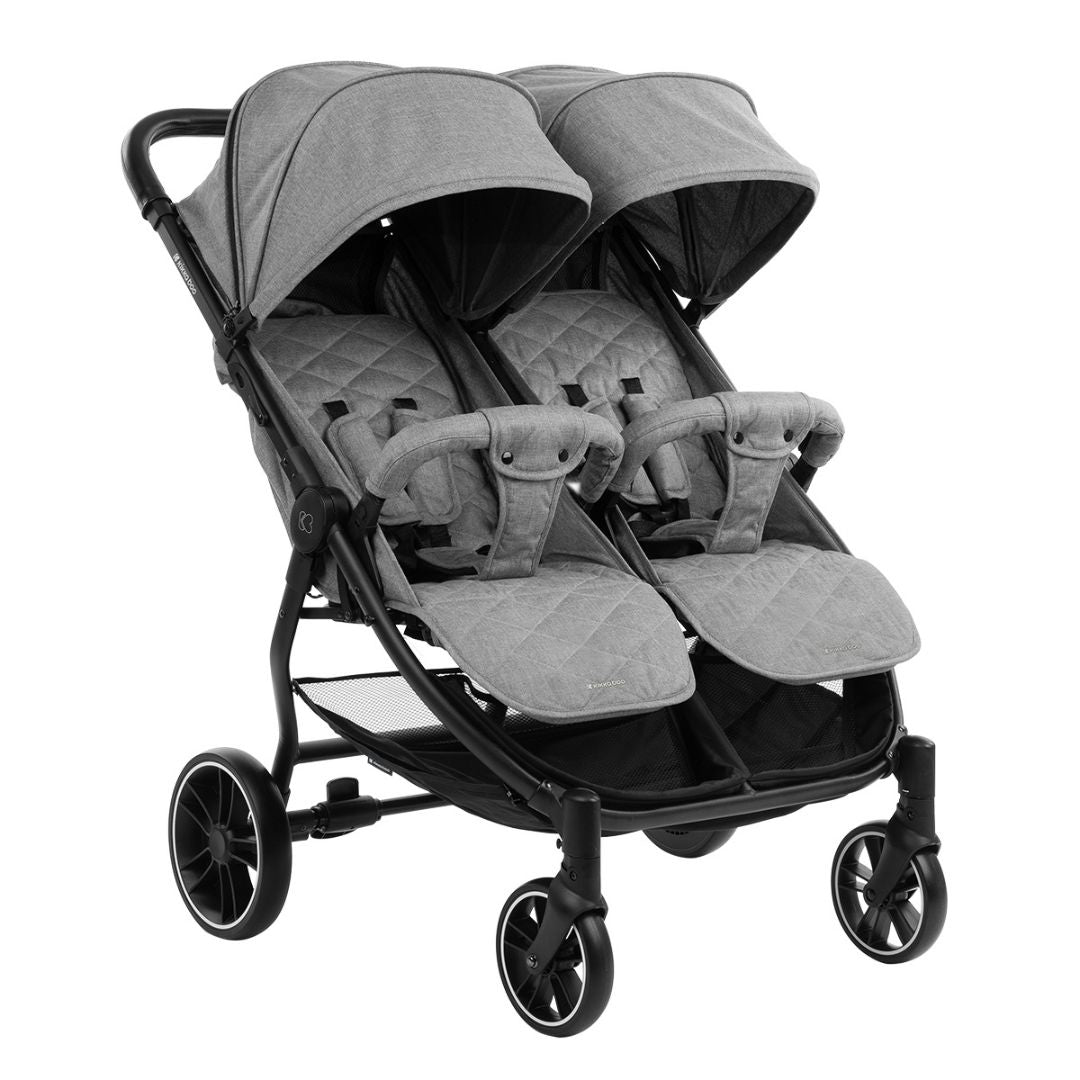 KikkaBoo® Otroški voziček za dvojčke Happy 2 Light Grey KikkaBoo