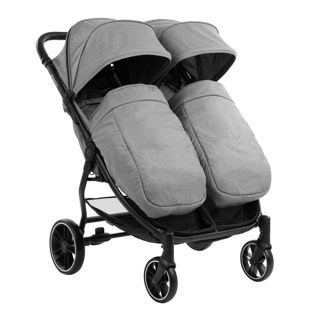 KikkaBoo® Otroški voziček za dvojčke Happy 2 Light Grey KikkaBoo
