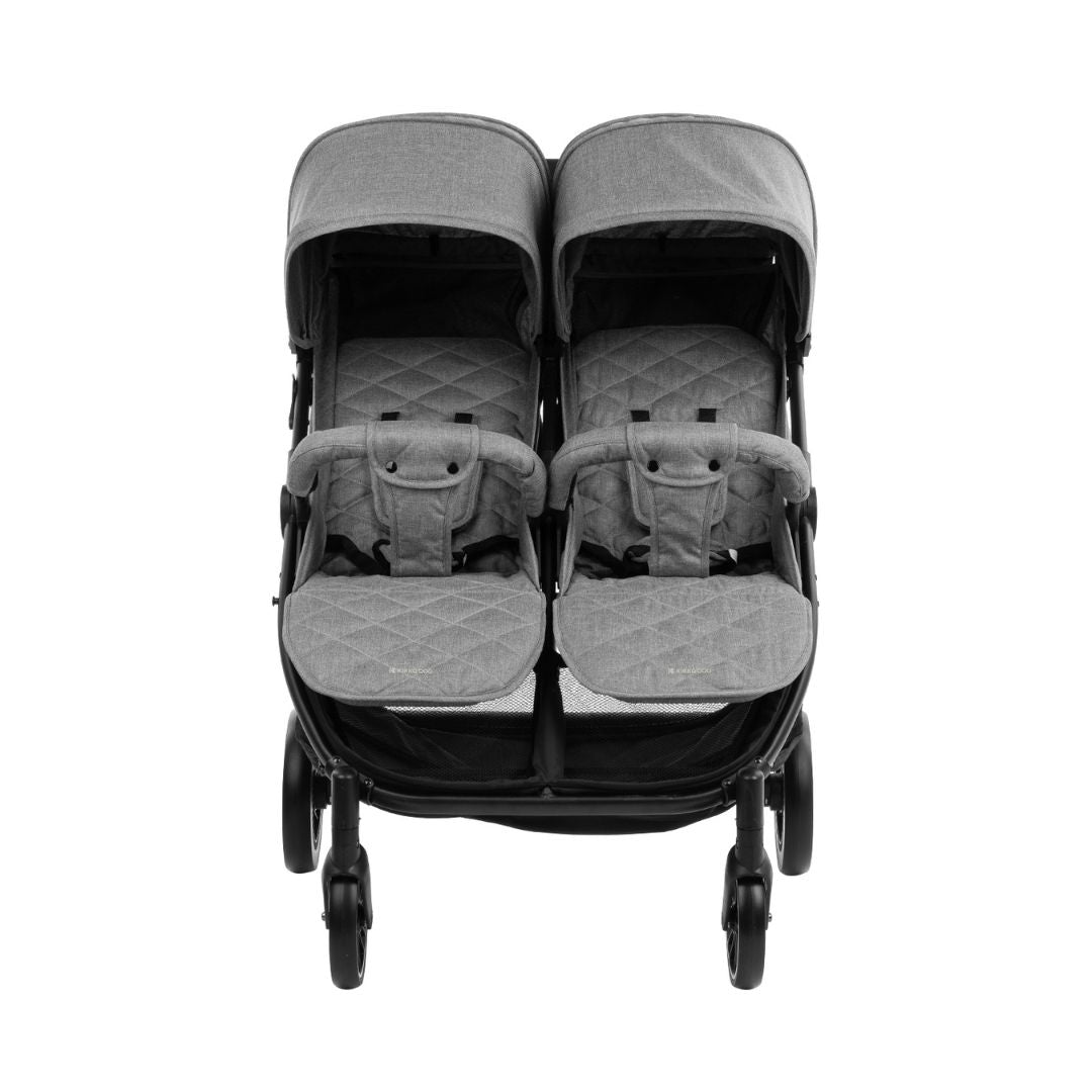 KikkaBoo® Otroški voziček za dvojčke Happy 2 Light Grey KikkaBoo