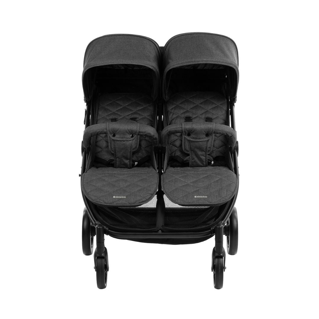 KikkaBoo® Otroški voziček za dvojčke Happy 2 Dark Grey KikkaBoo