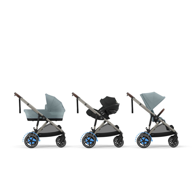 Cybex® Otroški voziček e-Gazelle™ S Stormy Blue (Taupe Frame) Cybex