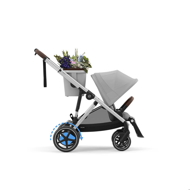 Cybex® Otroški voziček e-Gazelle™ S Stone Grey (Silver Frame) Cybex