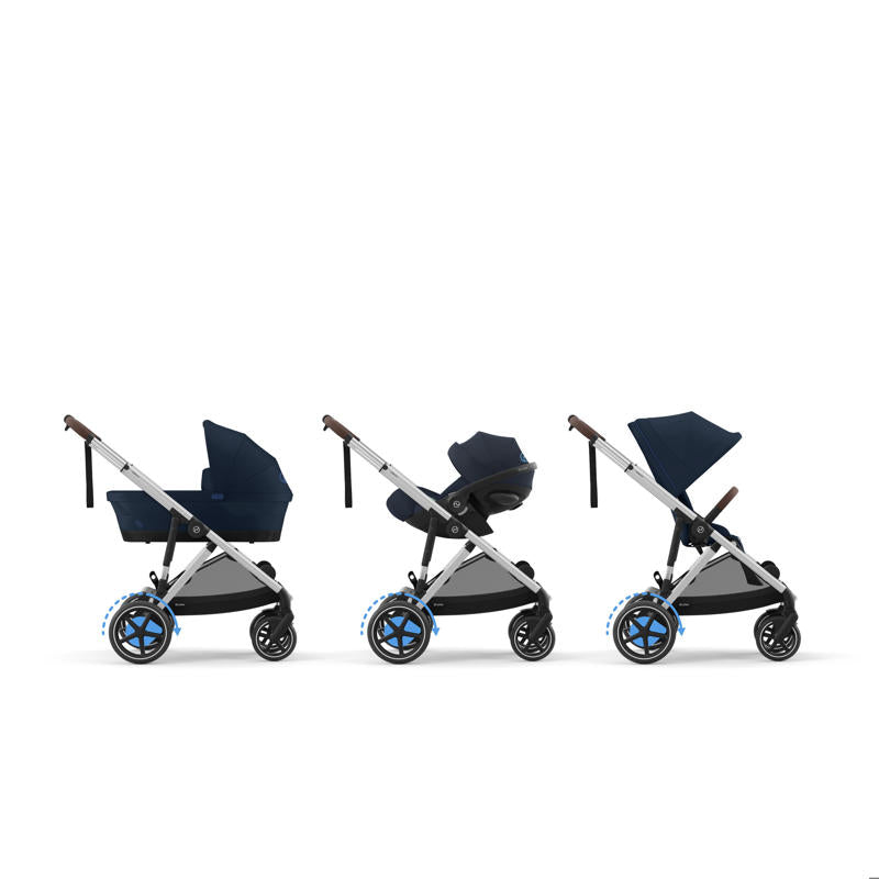 Cybex® Otroški voziček e-Gazelle™ S Ocean Blue (Silver Frame) Cybex