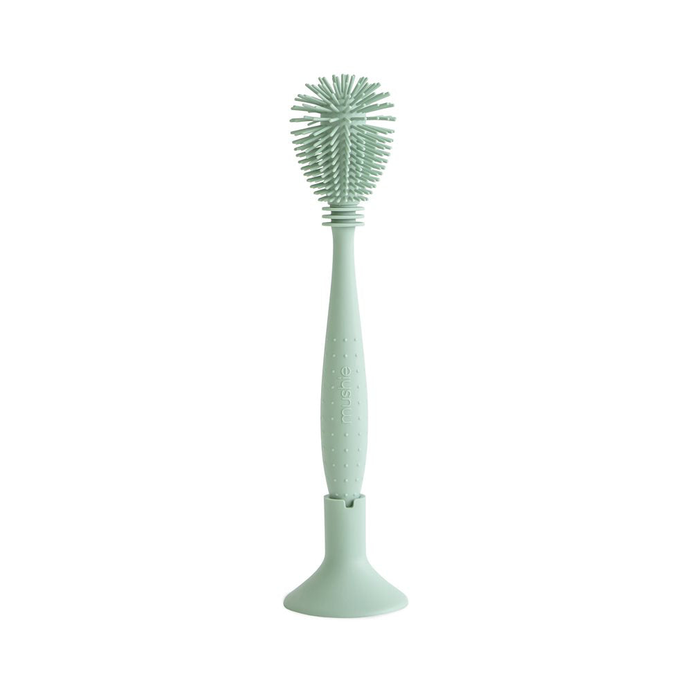 Mushie® Silikonska krtačka za čiščenje Cambridge Blue Mushie