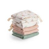 Mushie® Muslin Cotton Washcloth 5-Pack - Pink Flowers Combo 30x30