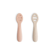 Mushie® Silikonske žličke za hranjenje Blush/Shifting Sand Mushie