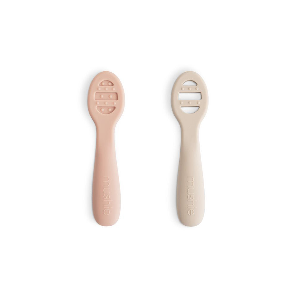 Mushie® Silikonske žličke za hranjenje Blush/Shifting Sand Mushie