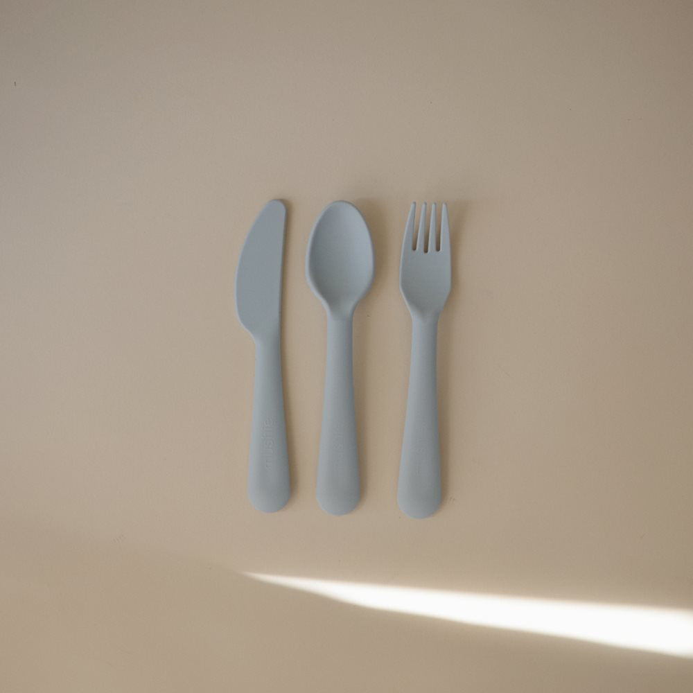 Mushie® Otroški pribor 3-delni Powder Blue Mushie
